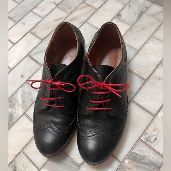 JULIA BO Women’s Black Leather Astoria - Derby Shoes - Size 6 (36) - Picture 2 of 13